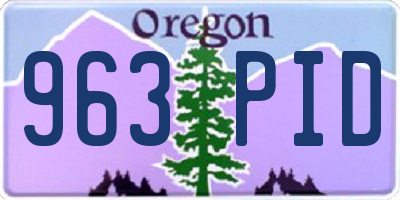 OR license plate 963PID