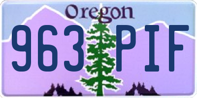 OR license plate 963PIF