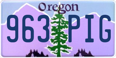 OR license plate 963PIG