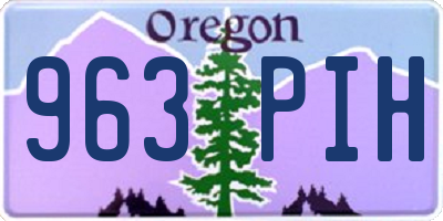 OR license plate 963PIH