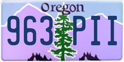 OR license plate 963PII