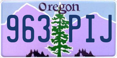 OR license plate 963PIJ