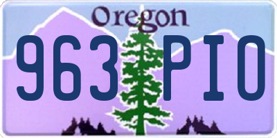 OR license plate 963PIO