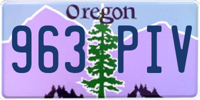OR license plate 963PIV