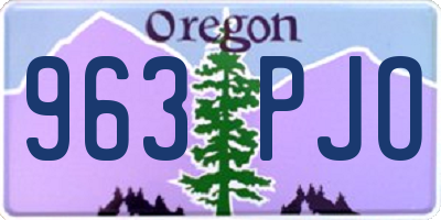 OR license plate 963PJO