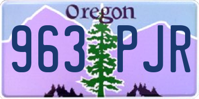 OR license plate 963PJR