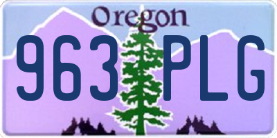 OR license plate 963PLG