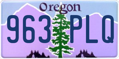 OR license plate 963PLQ