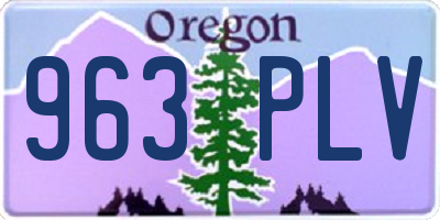 OR license plate 963PLV