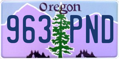 OR license plate 963PND