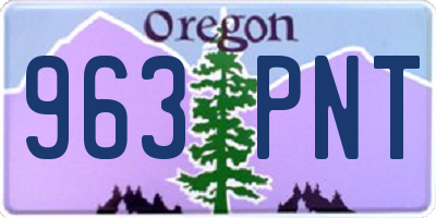 OR license plate 963PNT