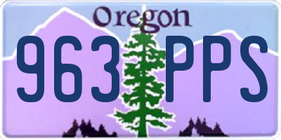 OR license plate 963PPS
