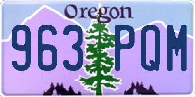 OR license plate 963PQM