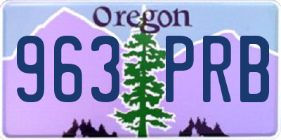 OR license plate 963PRB