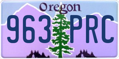 OR license plate 963PRC