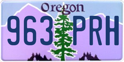 OR license plate 963PRH
