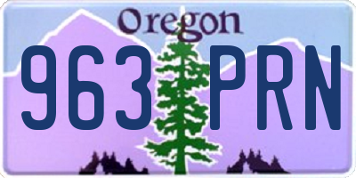 OR license plate 963PRN