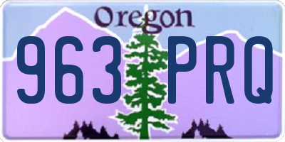 OR license plate 963PRQ