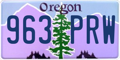 OR license plate 963PRW