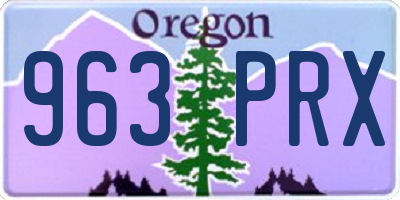 OR license plate 963PRX