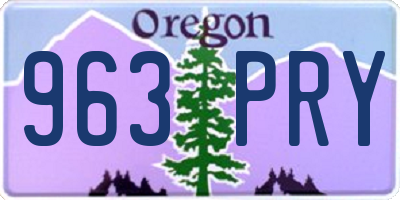 OR license plate 963PRY
