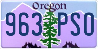 OR license plate 963PSO