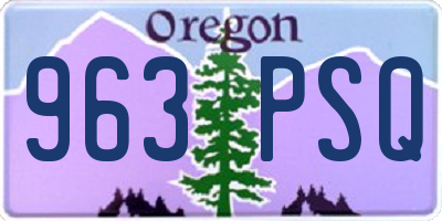 OR license plate 963PSQ