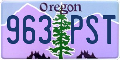 OR license plate 963PST