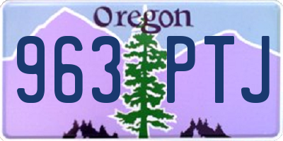 OR license plate 963PTJ