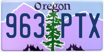 OR license plate 963PTX