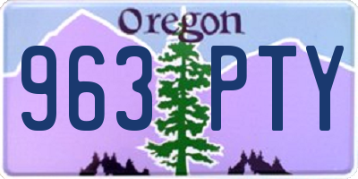 OR license plate 963PTY