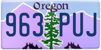OR license plate 963PUJ