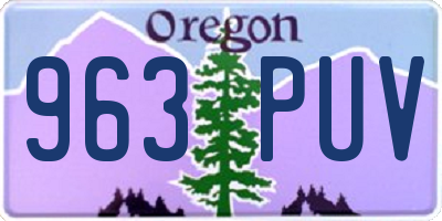 OR license plate 963PUV