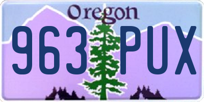 OR license plate 963PUX