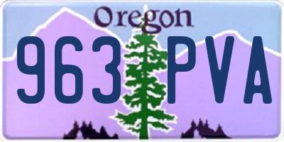 OR license plate 963PVA