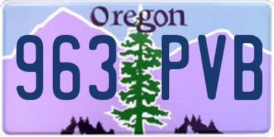 OR license plate 963PVB