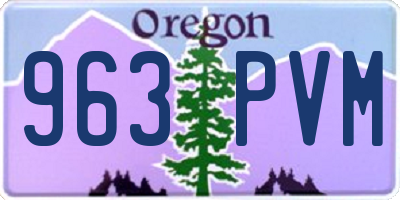OR license plate 963PVM