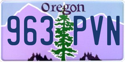 OR license plate 963PVN