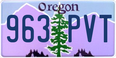 OR license plate 963PVT