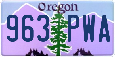 OR license plate 963PWA