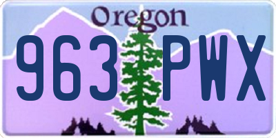 OR license plate 963PWX