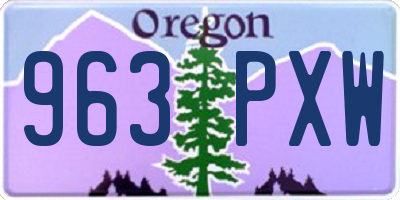 OR license plate 963PXW