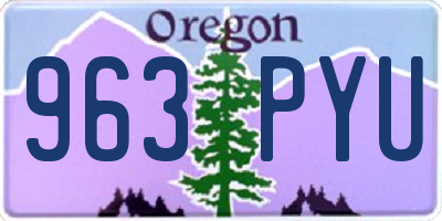 OR license plate 963PYU