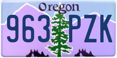 OR license plate 963PZK