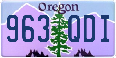 OR license plate 963QDI