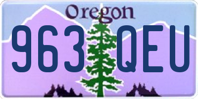 OR license plate 963QEU