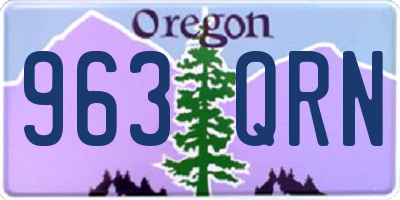 OR license plate 963QRN