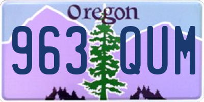 OR license plate 963QUM