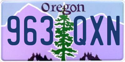 OR license plate 963QXN