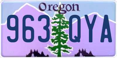 OR license plate 963QYA